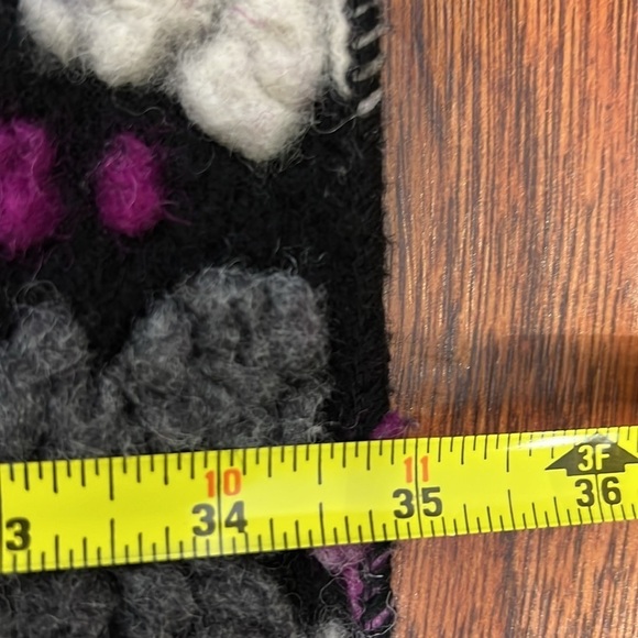 Iperico Gorgeous Wool Purple Floral Felted Kimono Shawl Wrap - Made in Italy - Picture 6 of 8